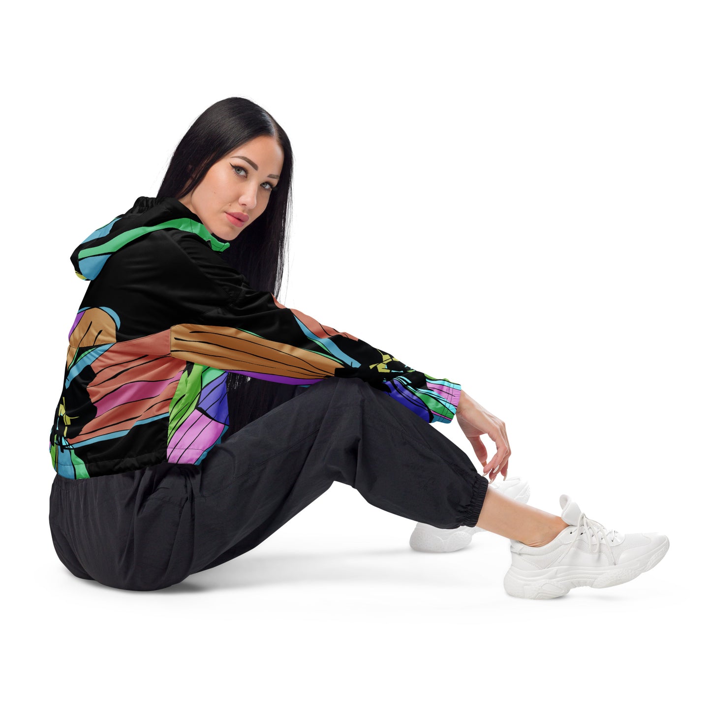 Cortavientos crop para mujer