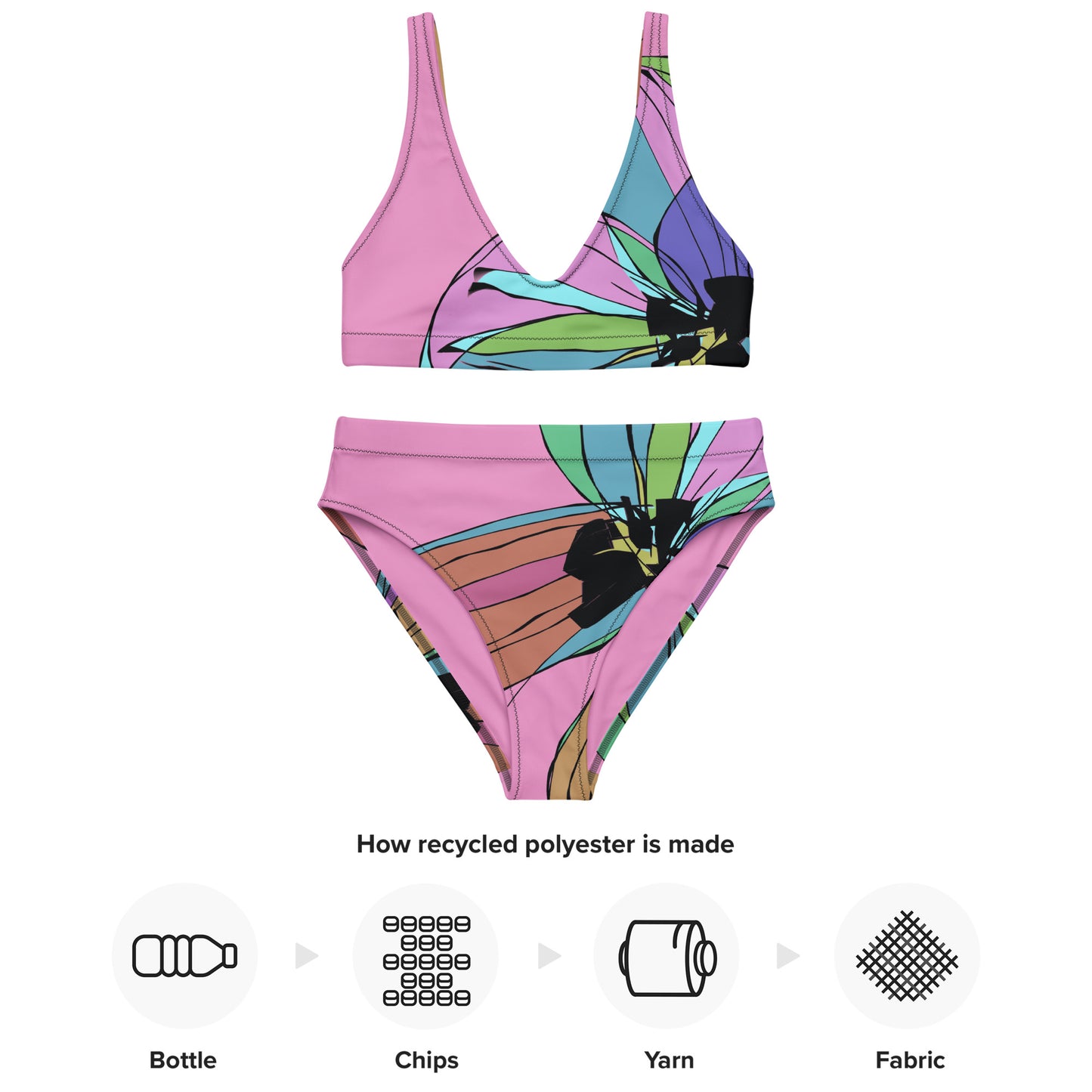 Bikini reciclado talle alto all over