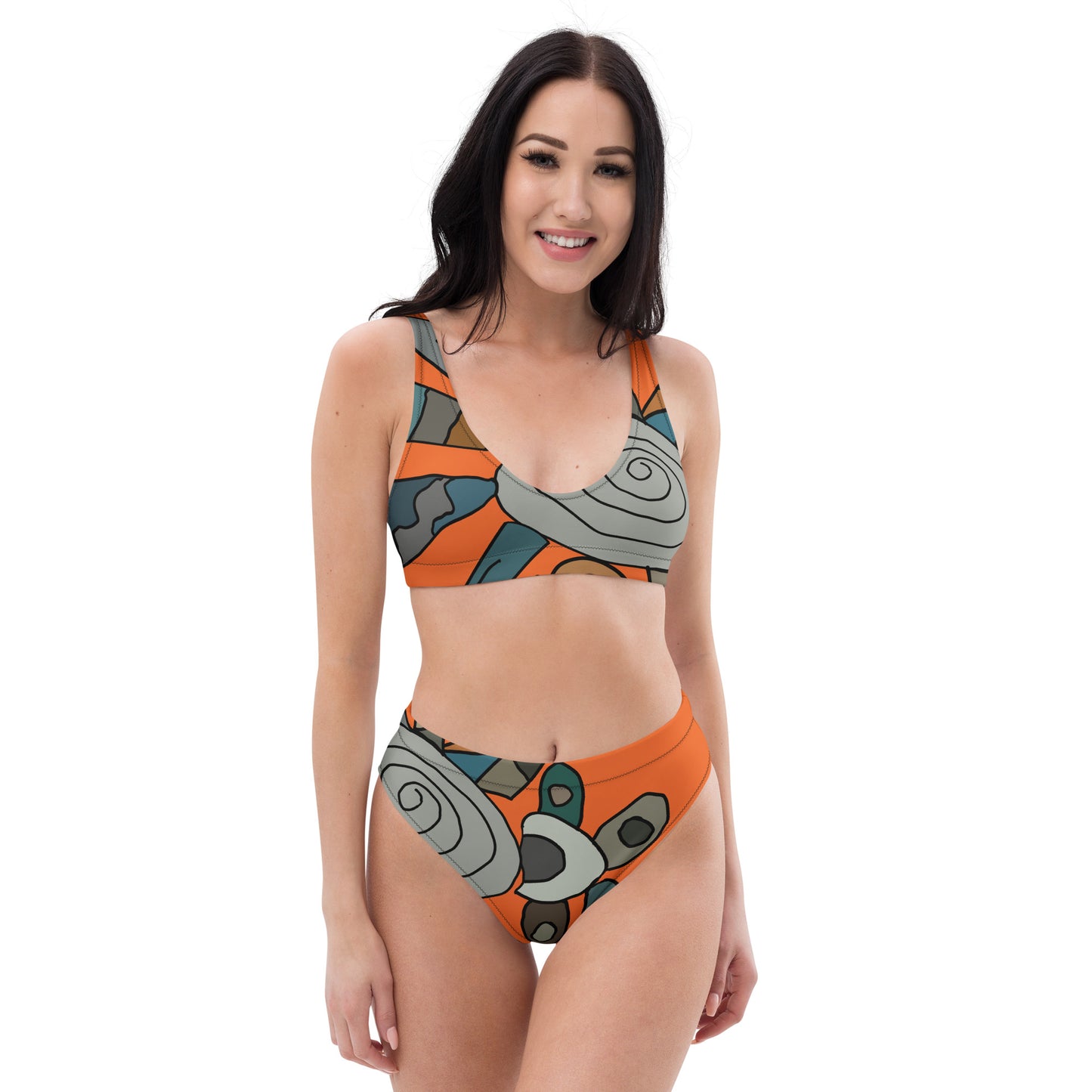 Bikini reciclado talle alto all over