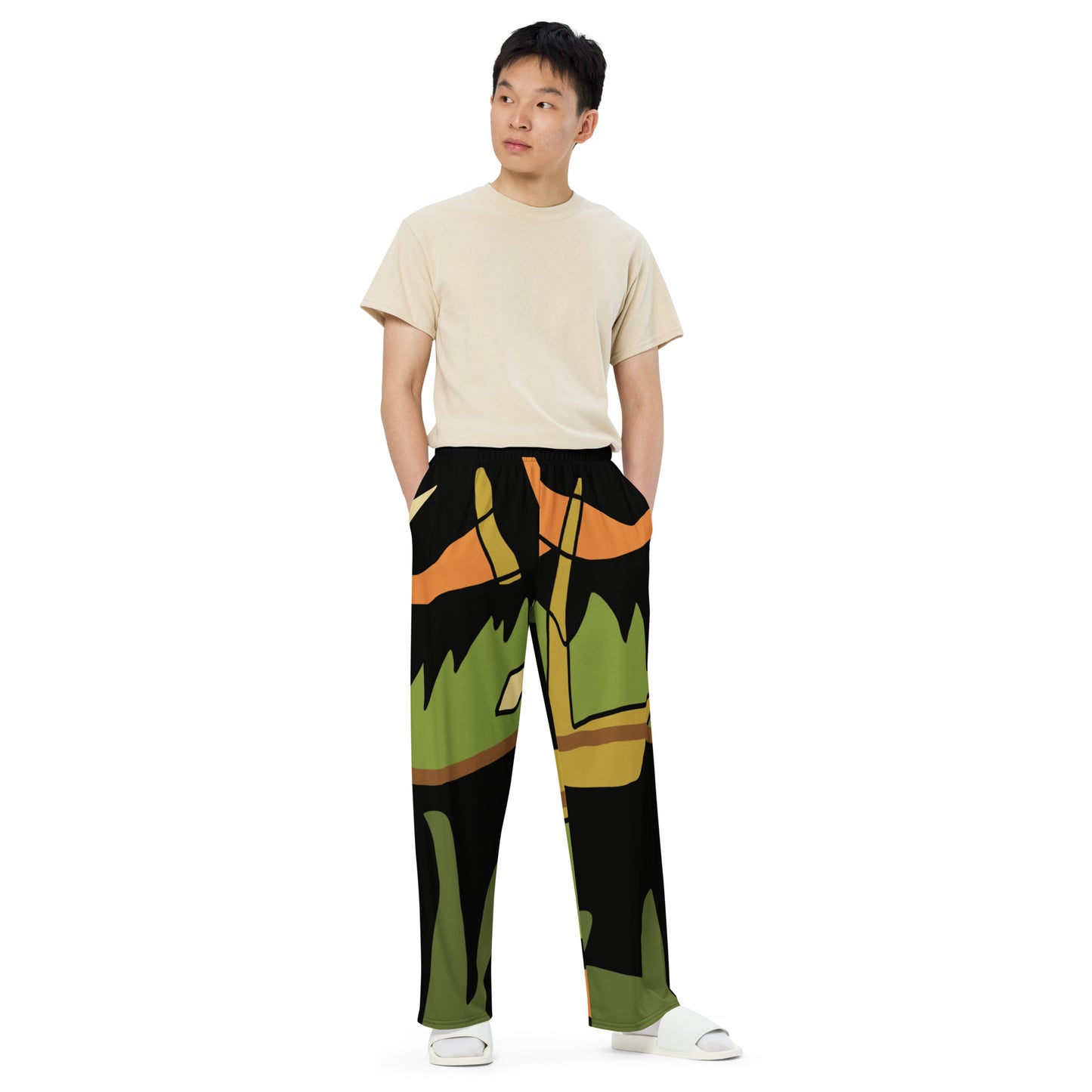 Pantalón ancho all over unisex