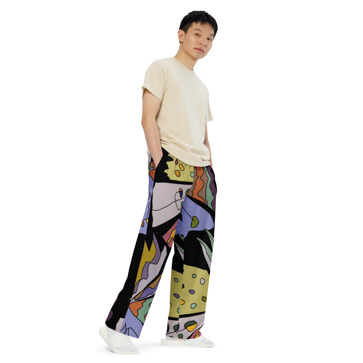 Pantalón ancho all over unisex