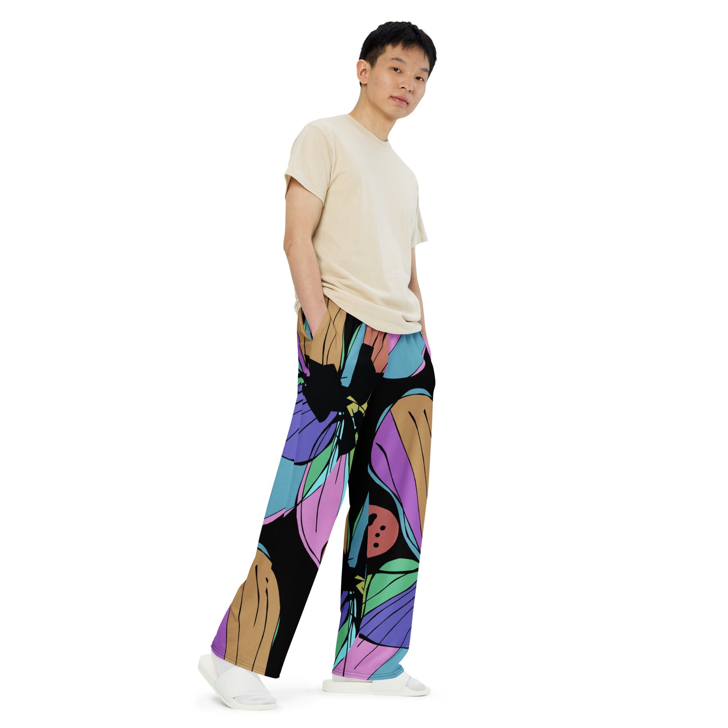 Pantalón ancho all over unisex