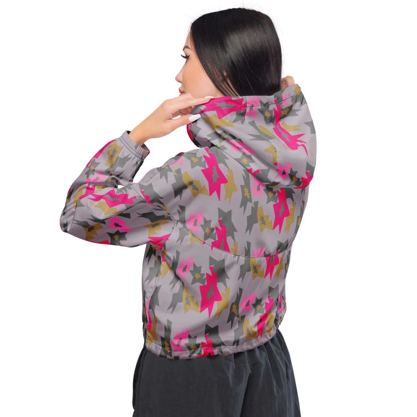 Crop windbreaker for women