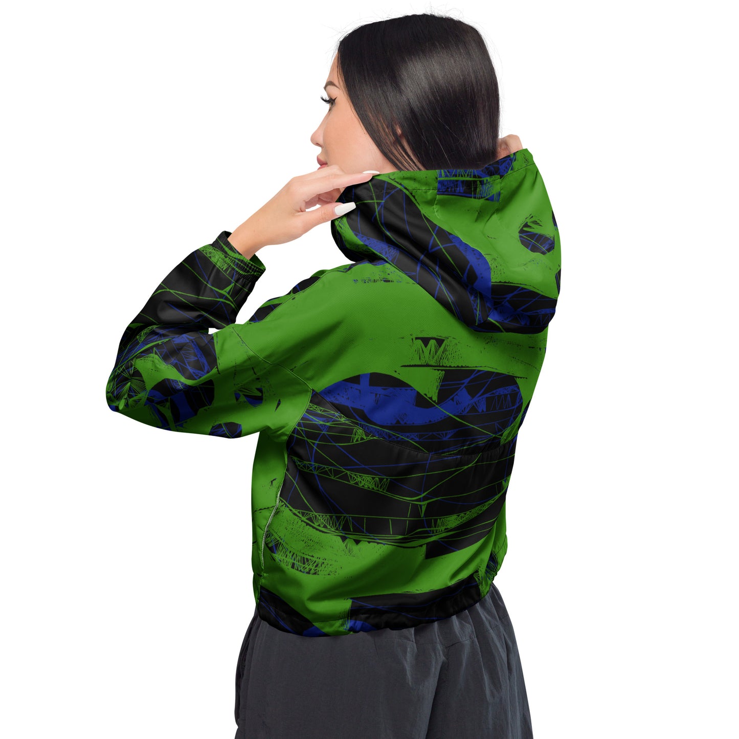 Crop windbreaker for women