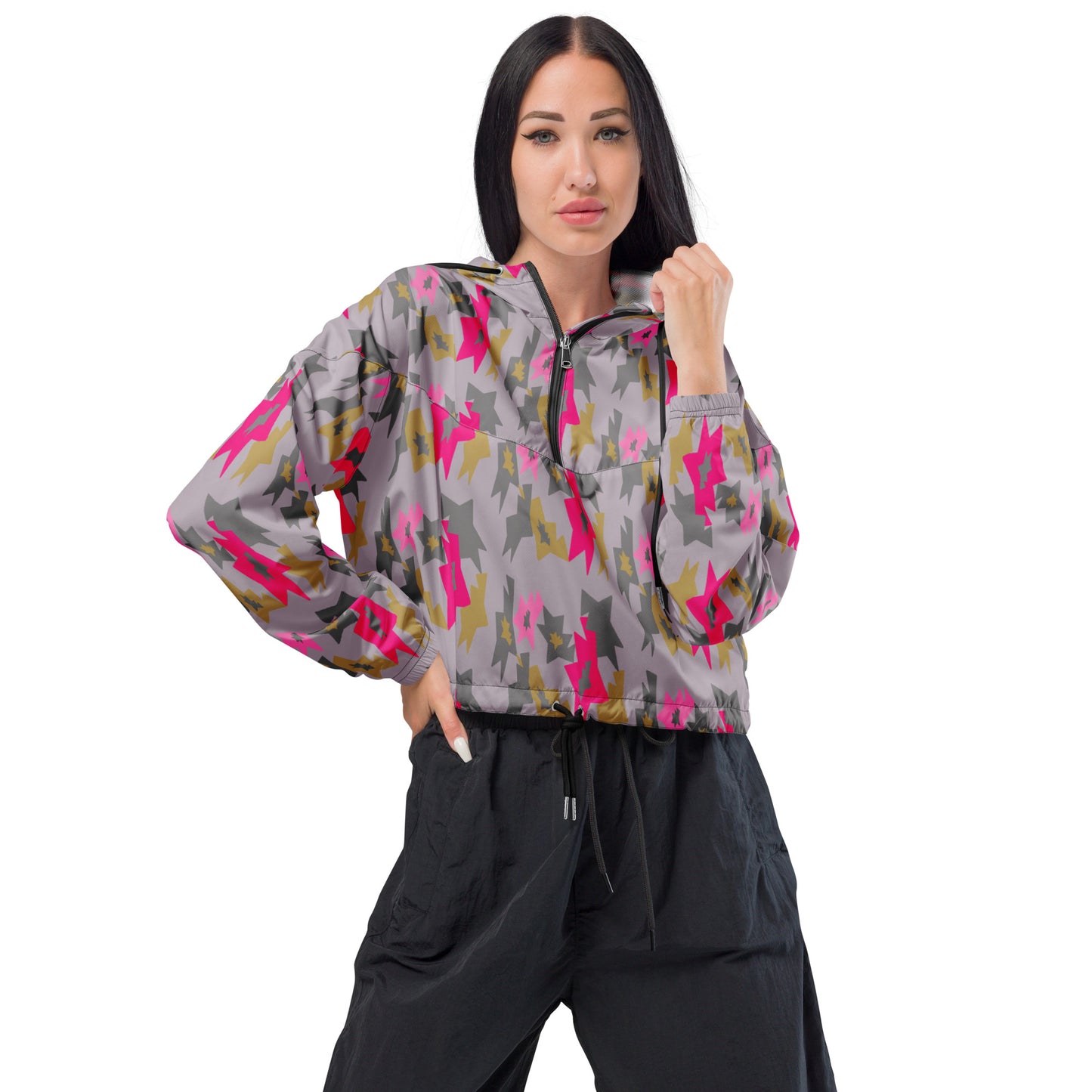 Crop windbreaker for women