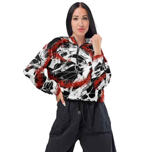 Crop windbreaker for women