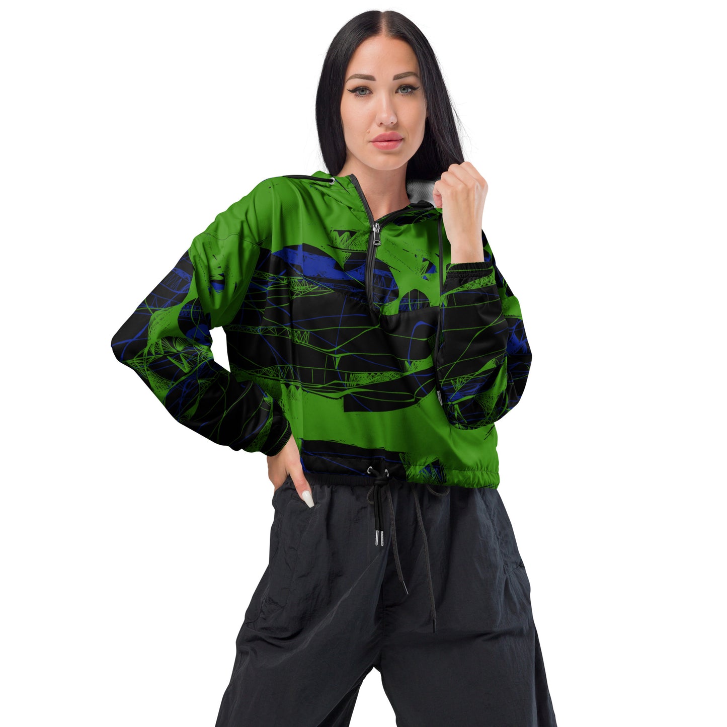 Crop windbreaker for women