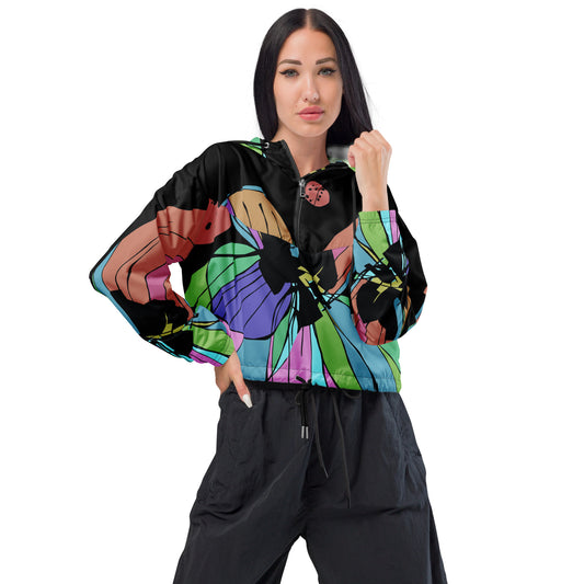 Crop windbreaker for women