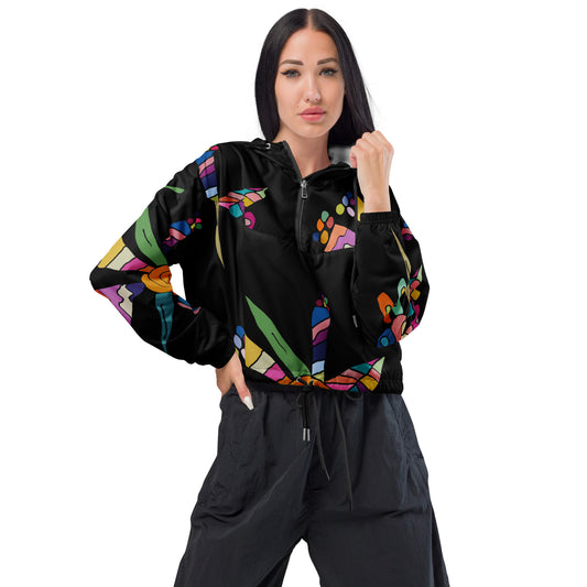 Crop windbreaker for women