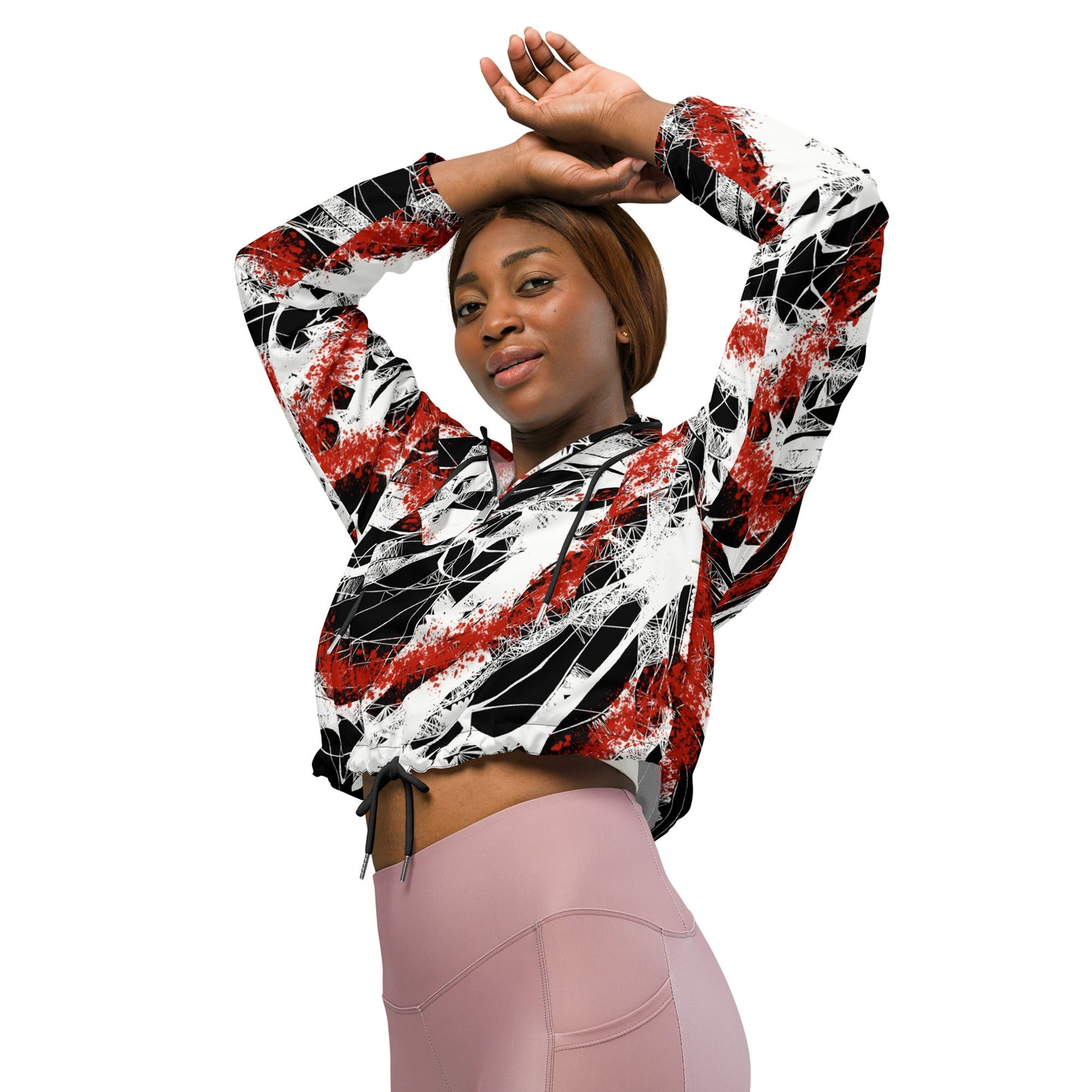 Crop windbreaker for women