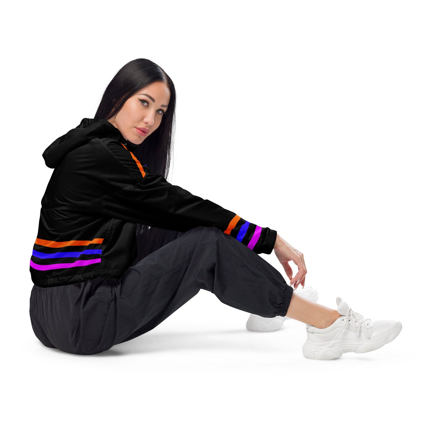 Crop windbreaker for women