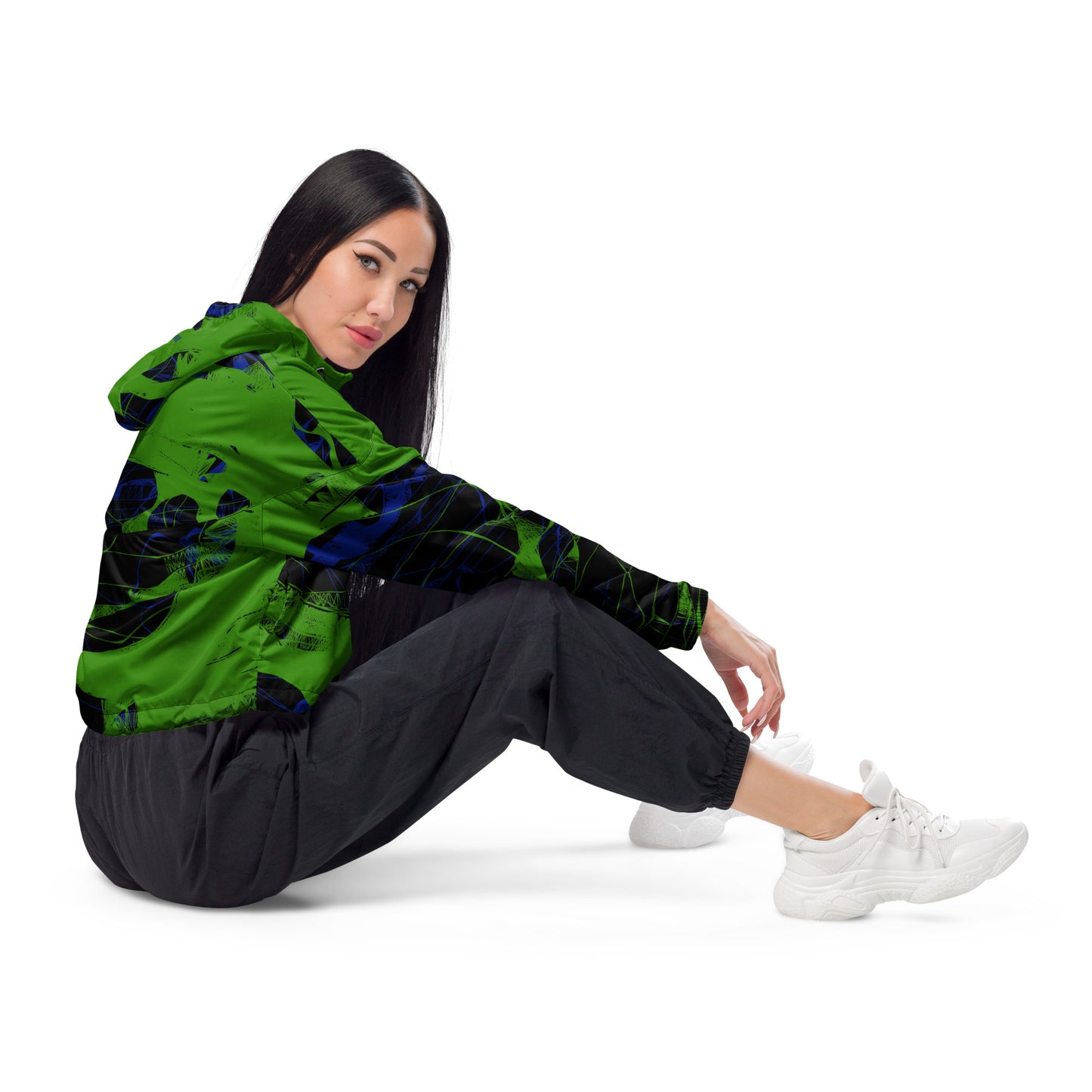 Crop windbreaker for women