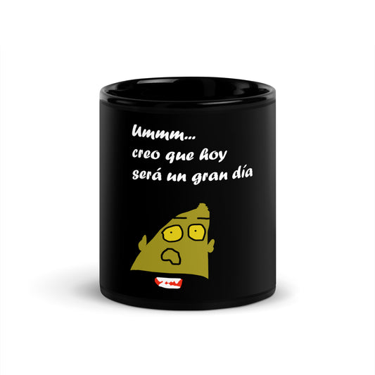 Taza negra brillante