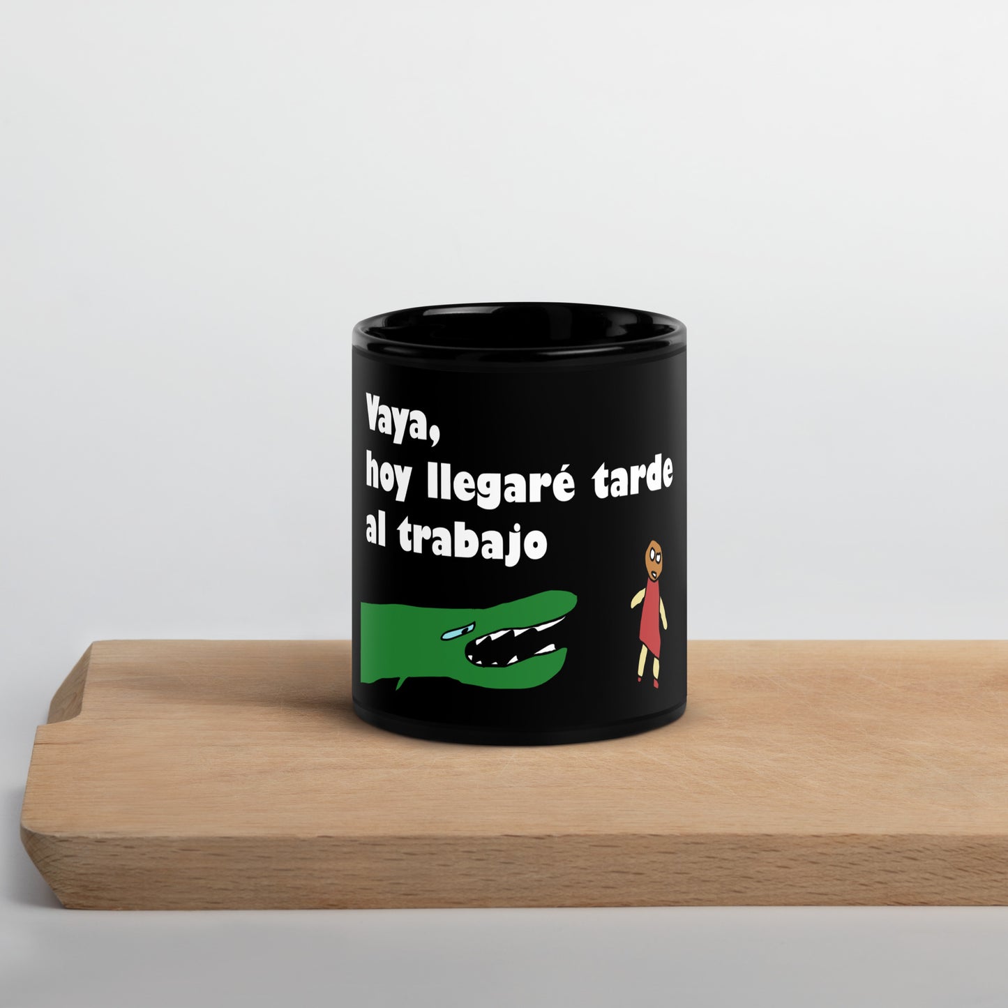 Taza negra brillante