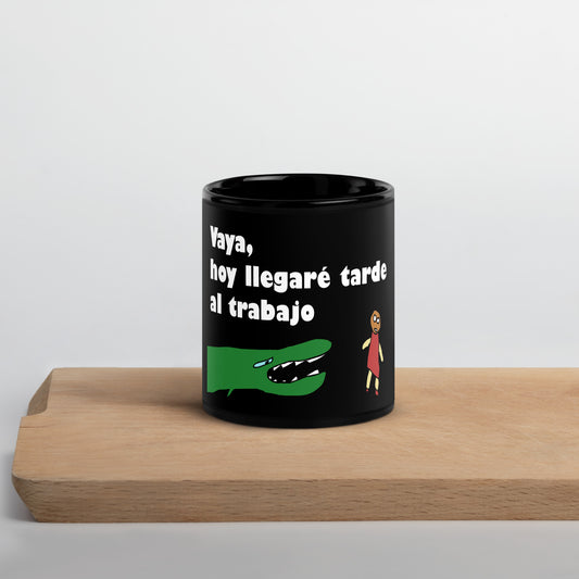 Taza negra brillante