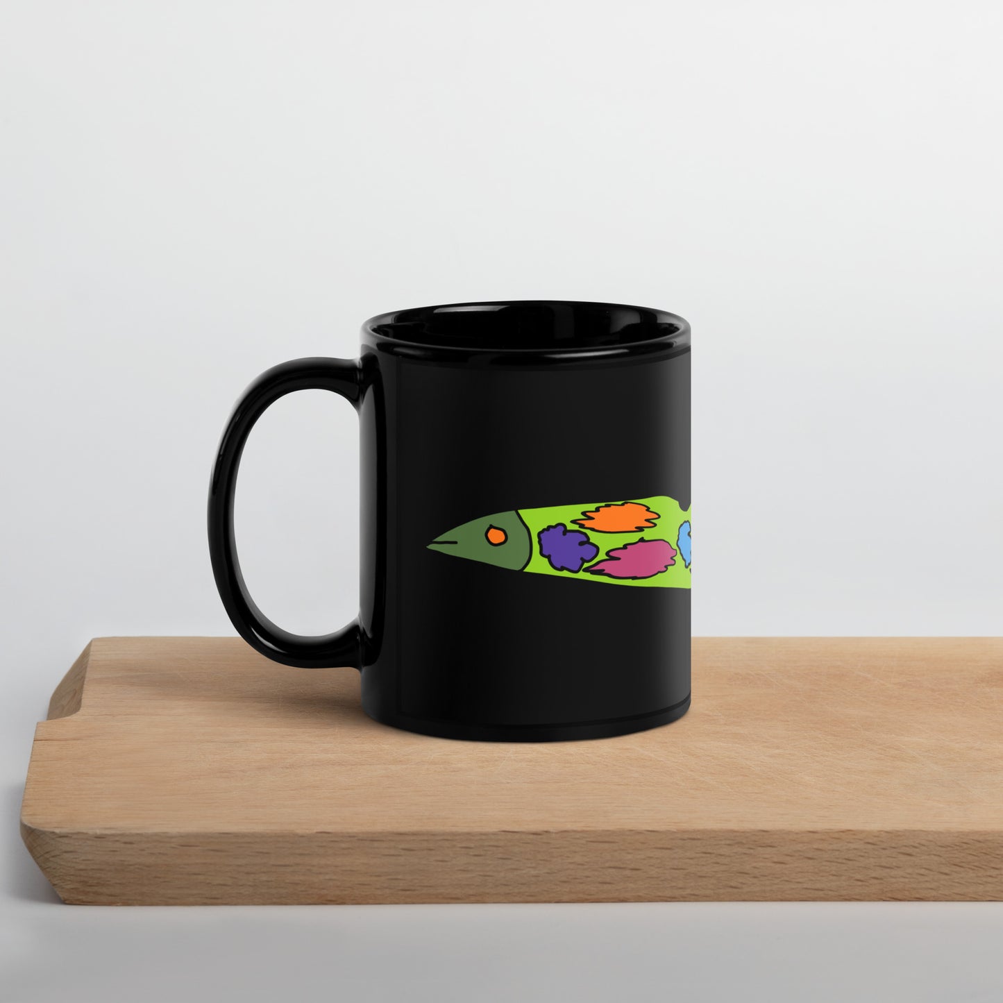 Taza negra brillante