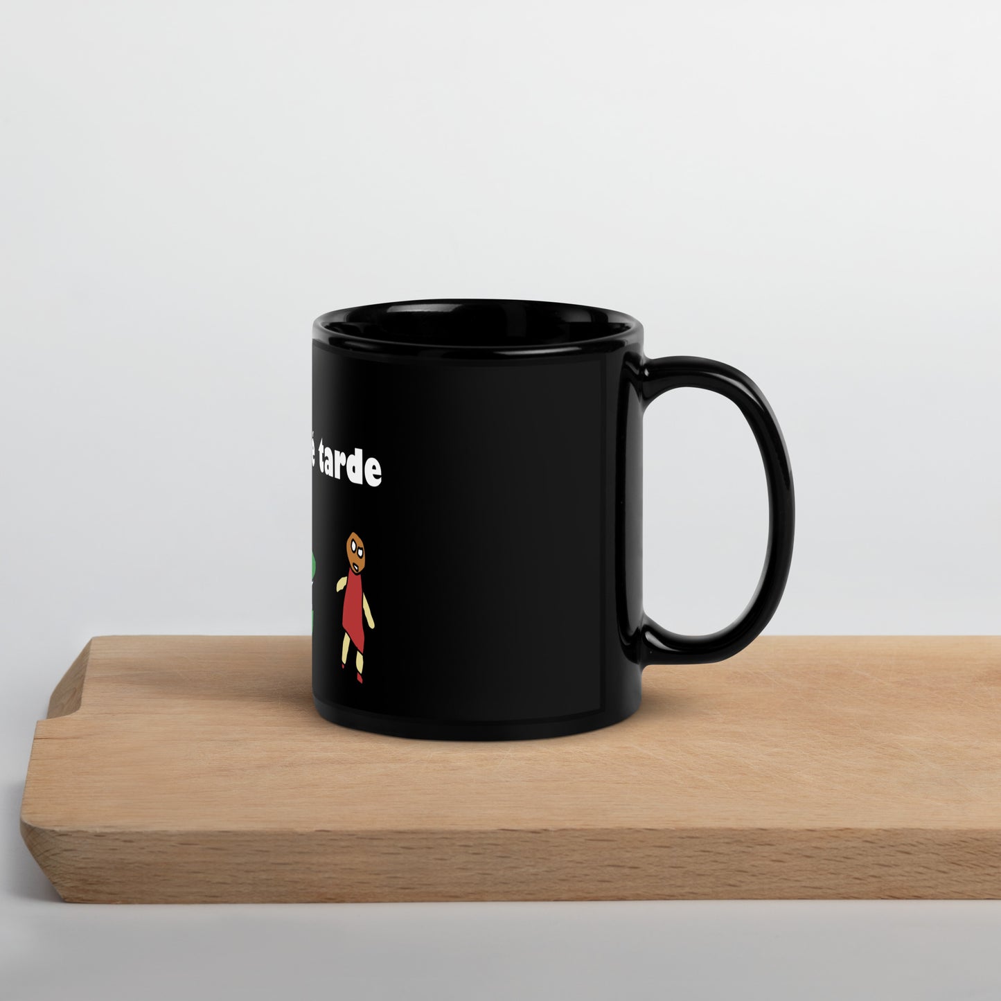 Taza negra brillante