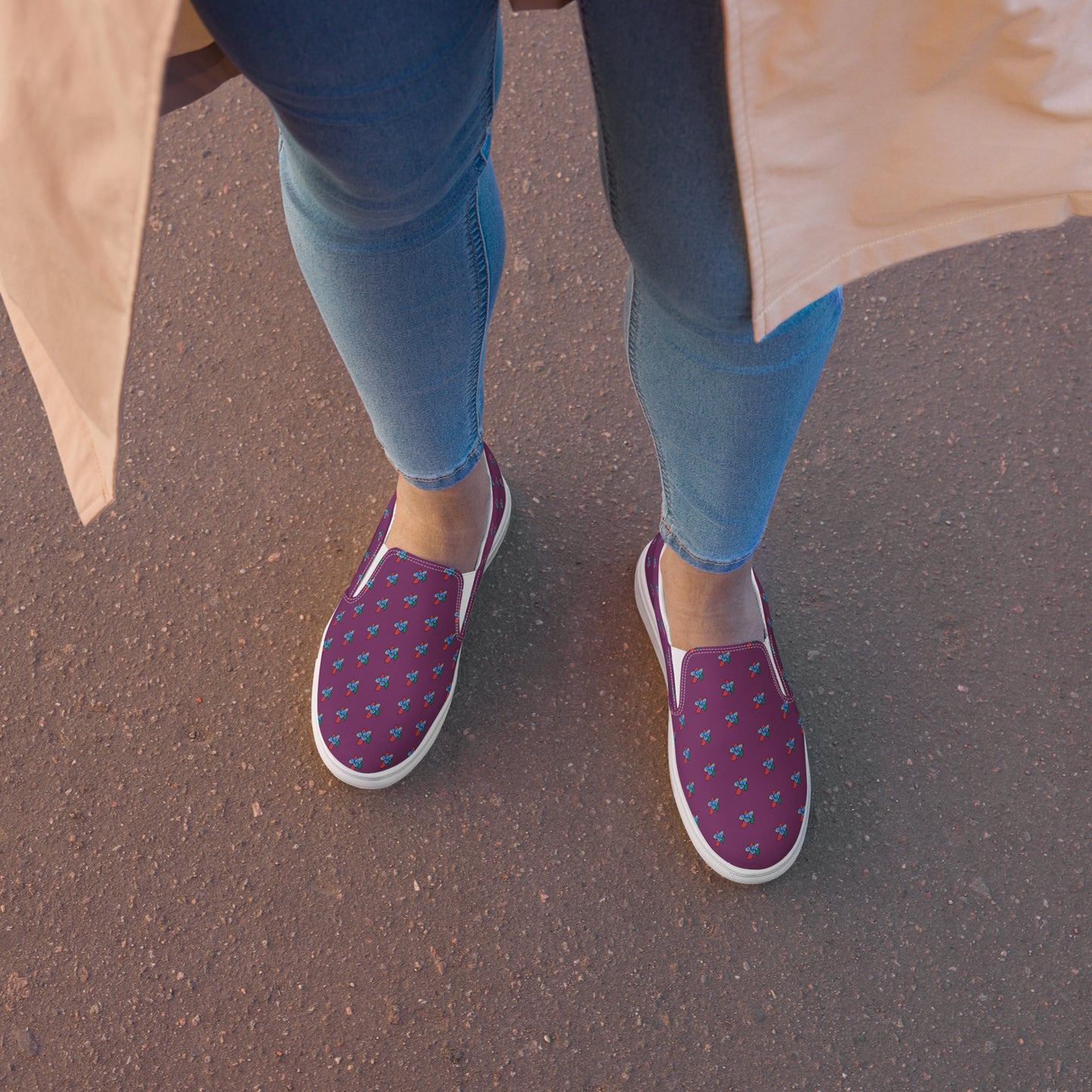 Zapatillas de lona sin cordones para mujer